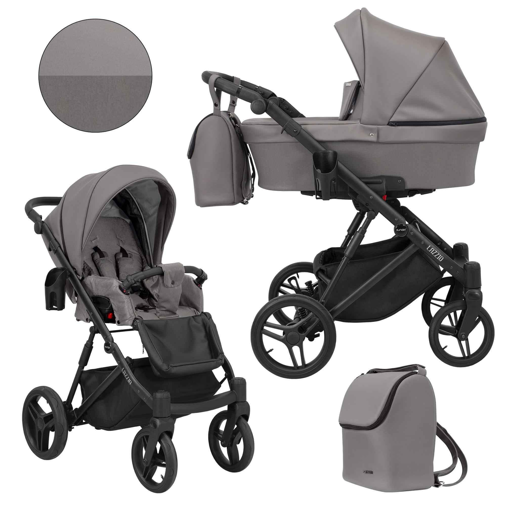 KUNERT LAZZIO Kinderwagen 2in1 - Babywanne, Sportsitz, Faltbar, Polen GRAPHIT 2IN1