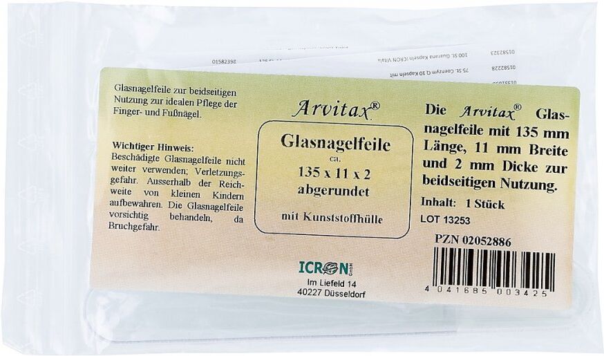 Glasnagelfeile 2x11x135 abgerundet mit Hülle 1stk