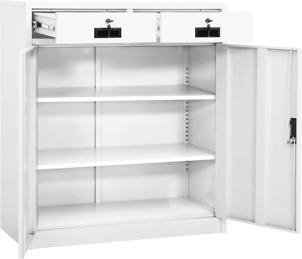 vidaXL Armoire de bureau Blanc 90x40x102 cm Acier