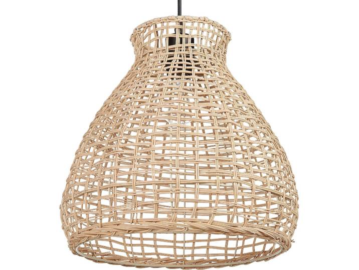 BELIANI Hängeleuchte Natürlich Hellbraun 127 cm Rattan geflochten Schirm glockenförmig für Wohn- Schlaf- und Esszimmer Modernes Design Boho Stil
