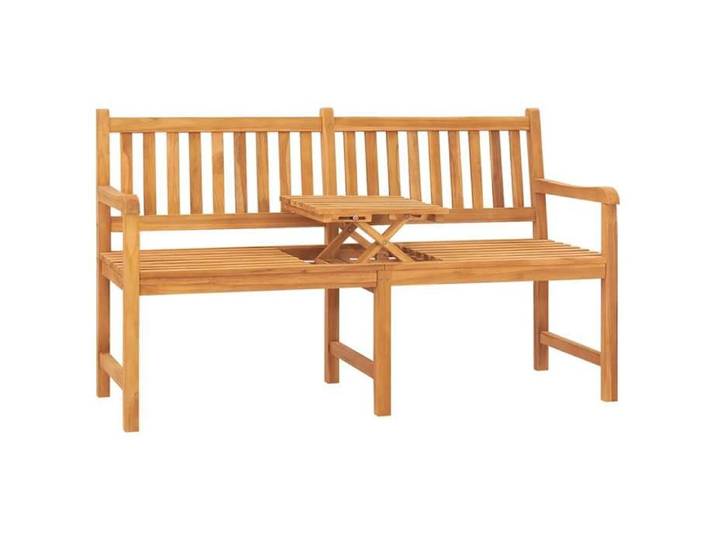 Banc d'extérieur - COCO - Banc de jardin - 3 places avec table 150 cm bois de teck massif 771790
