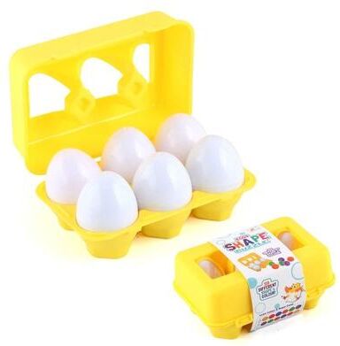 Uplift Picks Matching Eggs Montessori Color Sorting And Shape Recognition Toy 6 Pcs Yellow