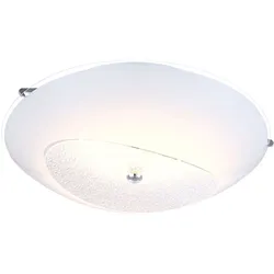 LED Decken Leuchte Kristall Strahler Wohn Zimmer Chrom Lampe rund Glas weiß opal