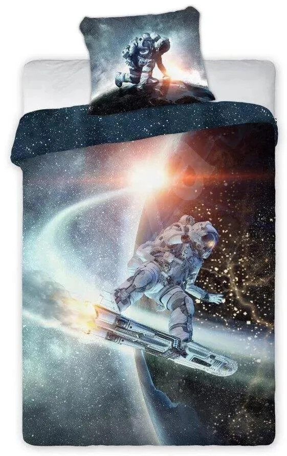 Faro Astronaut dekbedovertrek Space Surf voor kinderen, 140 x 200 cm