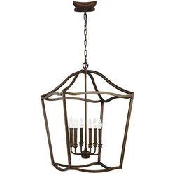 Elstead Lighting, Pendelleuchte, Yarmouth Hängeleuchte E14 6-fach Gemaltes Altmessing (E14)