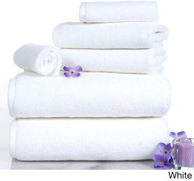 6PC Towel Set - Cotton Bathroom Accessories with 2 Bath Towels, 2 Hand Towels, and 2 Washcloths by Windsor Home