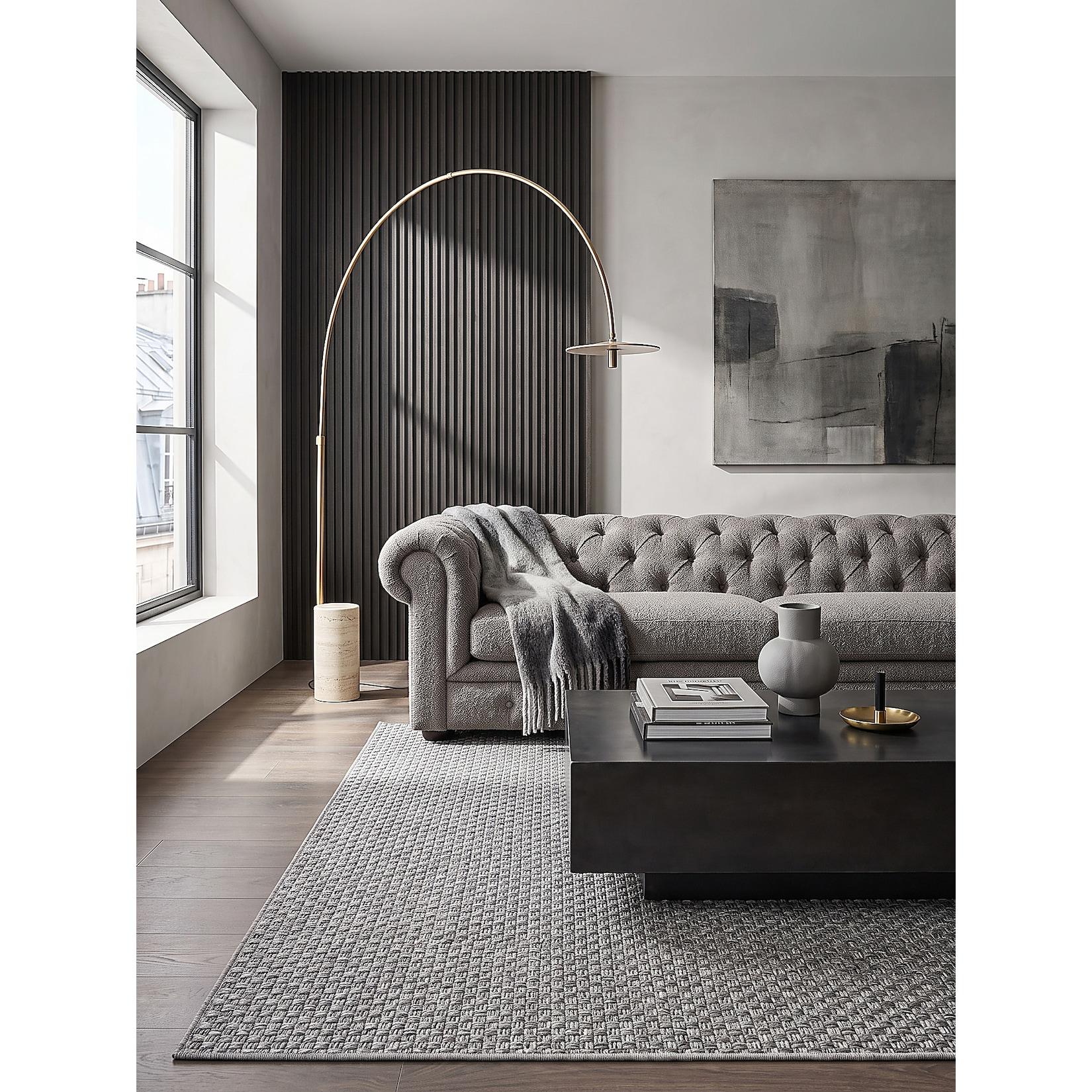 Flachgewebe-Teppich Pflegeleicht Grau 140x200 cm - BROYE Kadima