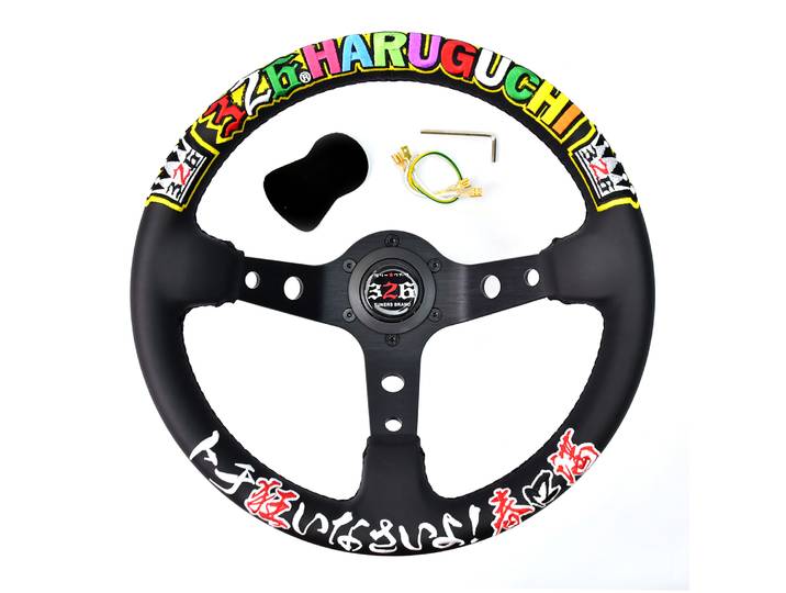 Volant de sport en cuir, en alliage d'aluminium, avec broderie, pour voiture de course, pièces automobiles modifiées, volant universel pour la course.
