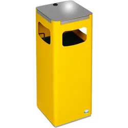 PROREGAL Robuster & modularer Wertstoffsammler | 22 Liter, HxBxT 68x25x25cm | Verzinkter Stahl | Gelb | Mülleimer Abfalleimer Müllkorb