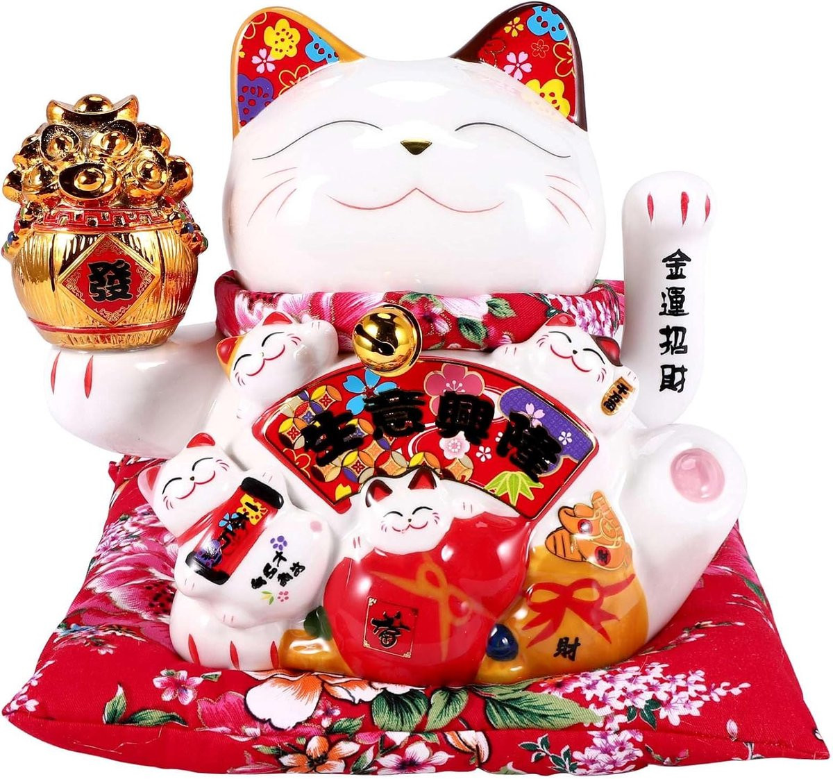 Keramisch Maneki Neko Ornament - Handgeschilderd Feng Shui Decoratie voor op tafel