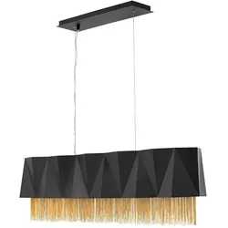 Elstead Lighting, Pendelleuchte, Zuma Hängeleuchte E27 6-fach 33cm Satinschwarz, Gold (E27)