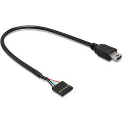 Delock USB-Kabel USB 2.0 USB-Mini-B Stecker, Pfostenstecker 5pol. 0.30 m Schwarz mit Pfostenstecker 83170