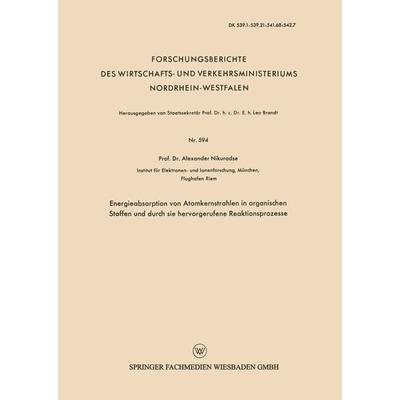 Energieabsorption von Atomkernstrahlen in organischen Stoffen und durch sie hervorgerufene Reaktionsprozesse, Taschenbuch von Alexander S. Nikuradse,