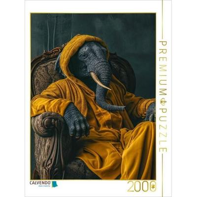 CALVENDO Puzzle Elefant elegant | 2000 Teile Lege-Größe 90x67cm Foto-Puzzle für glückliche Stunden