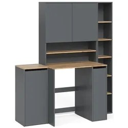 Vicco, Badmöbelset, Badmöbel-Set Viktor, Anthrazit/Goldkraft Eiche, 4 Teile