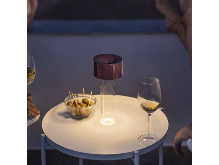 Foscarini Designer Tischlampe Fleur, dimmbar, rot, für Wohn- / Esszimmer, Glas, Modern