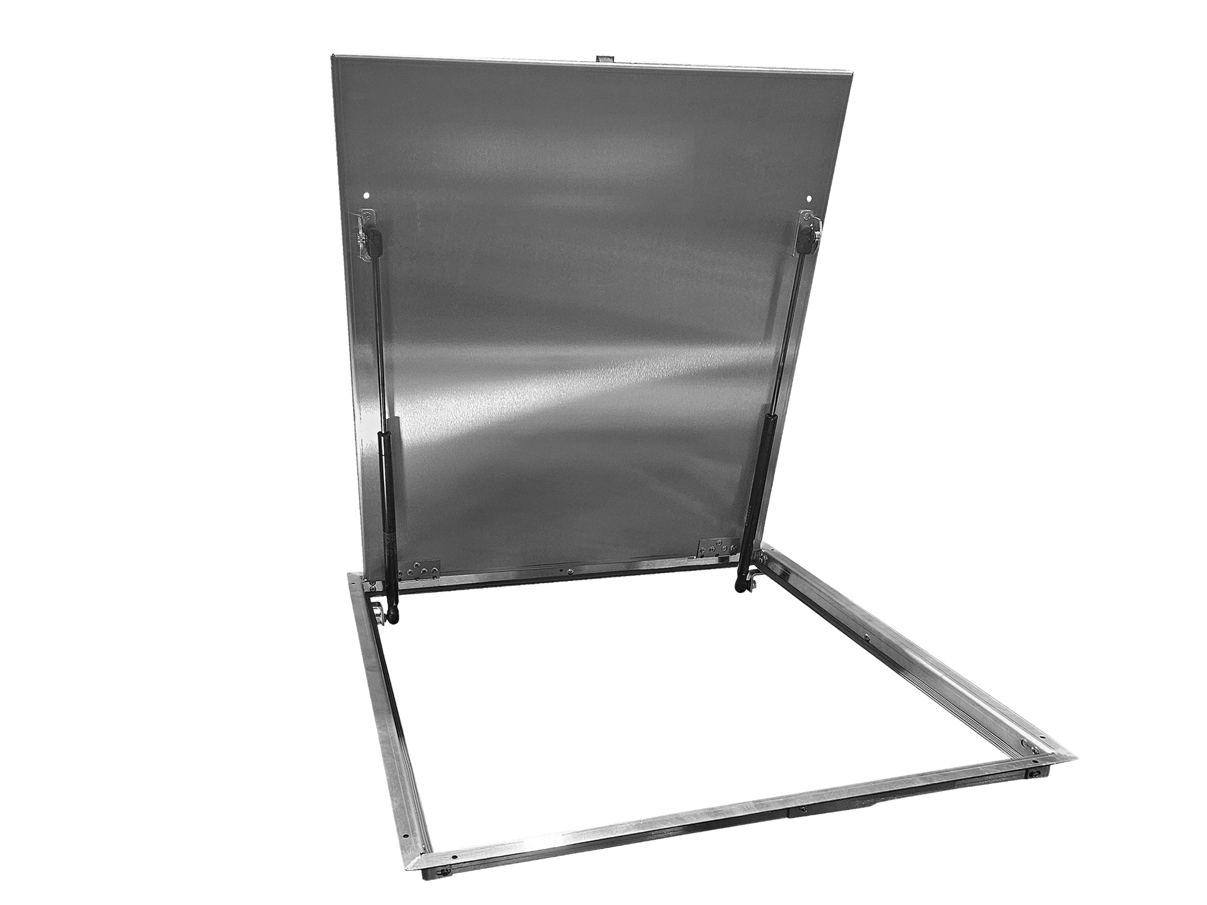 Schachtabdeckung EDELSTAHL 700x1000x25 Gullideckel Revisionsklappe + 2 Stoßdämpfer