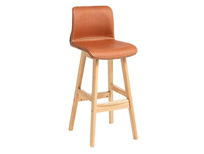 SYCARPET Barhocker, Barhöhe, Moderne Kunstleder gepolsterte Hocker, Esszimmerstühle aus Holz mit Rückenlehne für Kücheninsel Bar Pub Bistro Barhocker