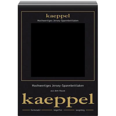 Spannbettlaken KAEPPEL "Single Jersey Mako Elasthan", schwarz, L:200cm, Jersey-Elasthan, Obermaterial: 97% Baumwolle, 3% Elasthan, Bettlaken, Spannbettlaken, aus 97% Baumwolle und 3% Elasthan