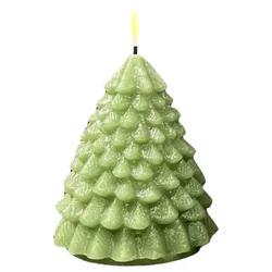 Weihnachtsbaum LED Kerze Hellgrün 11cm