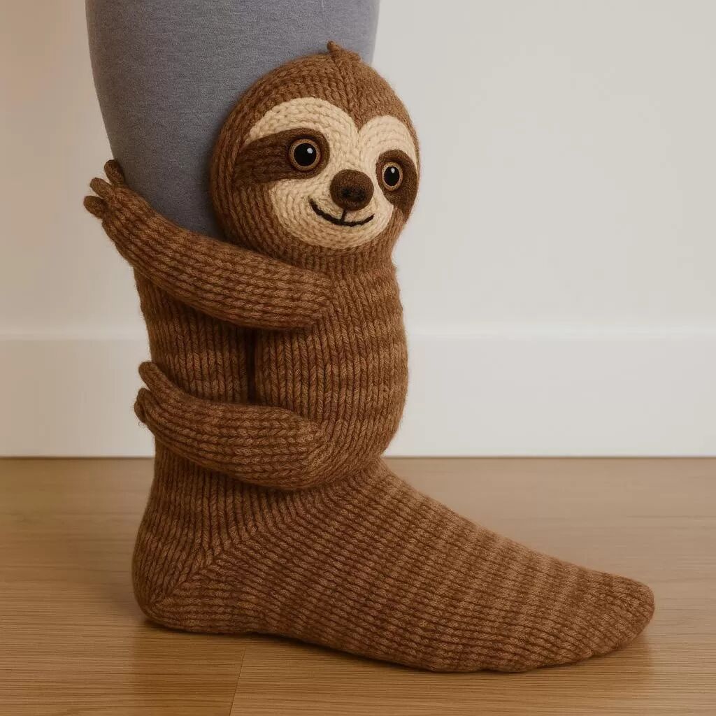 INF Faultier-Haussocken aus Polyester – warme, weiche und rutschhemmende Socken für Herbst und Winter