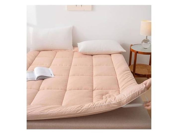 TVANTRUXIS Japanische Boden-Futon-Matratze aus Baumwolle 90–180 x 200 cm, Camping, Reisen, Zuhause, Hotel, Schlafsaal, Krankenhaus, Gast: auf dem Boden(A,120*200cm)