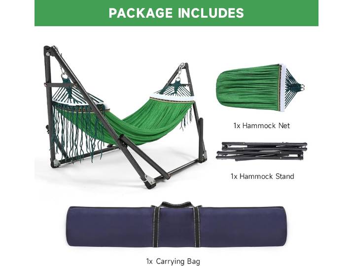 Hamac pour enfants avec support inclus, capacité de 330 lb, supports de hamac pliables avec sac de transport portable, hamac double sur pied