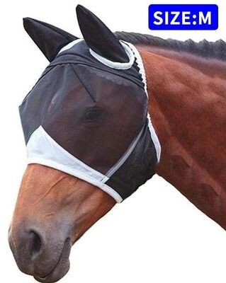 Uplifted Finds Fine Mesh Horse Fly Mask With Ears UV Protection For Equine Care m Black