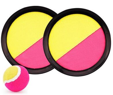 DynamicDeals Ultimate Sticky Racket Set For Kids Outdoor Catch & Throw Sticky Ball Game, Parent Child Interactive Toy pink