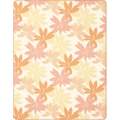 Wohndecke BIEDERLACK "Plumeria", rosa (ecru, rosa), B:150cm L:200cm, Baumwolle, Polyacryl, Polyester, Wohndecken, Wohndecke, mit floralem Design, Kuscheldecke