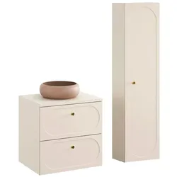 BADMÖBEL 60.6cm Sanae 2er-Set Sandbeige