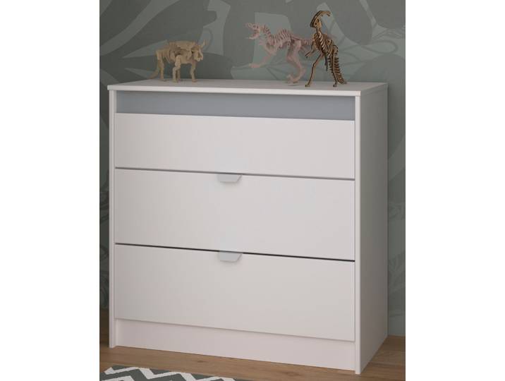 Schubkastenkommode PARISOT Pirouette 3 , weiß, B:79cm H:80cm T:41cm, Holzwerkstoff, Sideboards, Schubkastenkommode