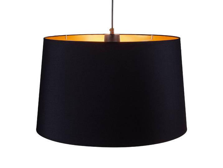 Pendelleuchte Shoto 3-flammig Ø 55cm Schwarz/Schwarz/Gold Baumwollstoff E27
