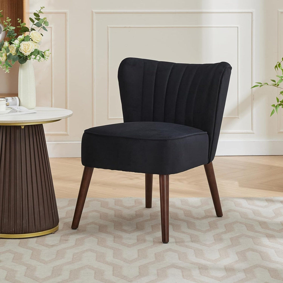 George Oliver Upholstered Accent Chair Black 67" H x 66" W x 56.5" D