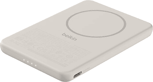 Powerbank - Belkin BPD020hqSA, 5000 mAh, Diseño ultradelgado, Carga hasta 2 dispositivos, Beige