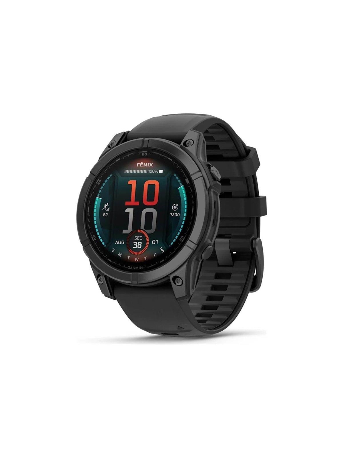 Garmin f?nix E - slate grey steel - sport watch with band - black - 16 GB