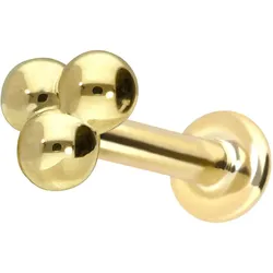 14 Karat Gold Labret mit Innengewinde 3 KUGELN
