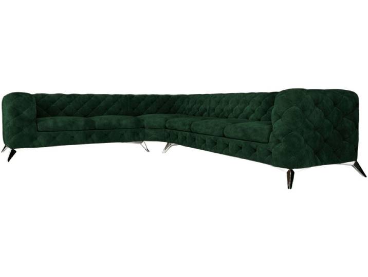 Xlmoebel Chesterfield-Sofa Elegantes Samt Ecksofa im Chesterfield-Design in L-Form, Ecksofa L-form, Hergestellt in Europa