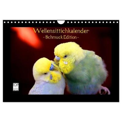 Wellensittichkalender - Schmuck Edition (Wandkalender 2026 DIN A4 quer), CALVENDO Monatskalender