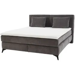 Boxspringbett Kira 180 x 200 cm Stoff Grau Anthrazit