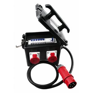 Bachmann CEE-Stromverteiler 349.020, mobil, für außen, 3x Schutzkontakt 230V, 1x CEE 400V / 32A, 2x CEE 400V / 16A