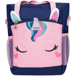 QHP Putztasche Unicorn Kinder Tasche navy rosa, Größe: .