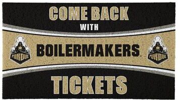 Evergreen "Purdue University 28 in. x 16 in. PVC ""Come Back With Tickets"" Trapper Door Mat"