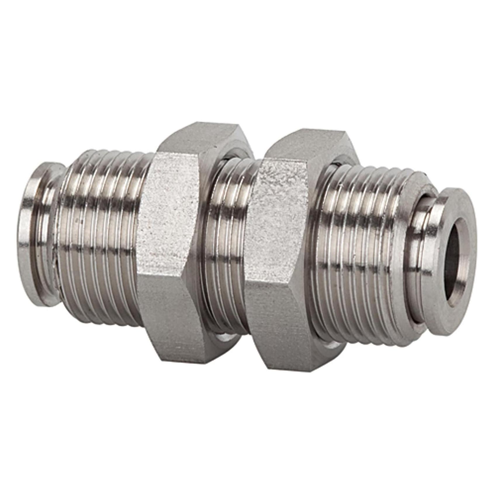 Riegler Gerade Schott-Steckverbindung, M20x1,0, Edelstahl 1.4404 (12 mm) (51.020-12 ES)
