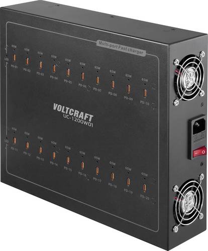 VOLTCRAFT UC-1200W01 USB Ladestation 1200W USB PD Schwarz Innenbereich USB Power Delivery (USB-PD)