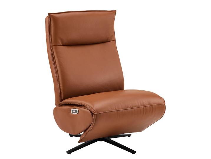 home24 Relaxfauteuil bruin Leer Ladina 68 x 108 x 84cm