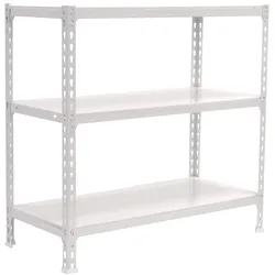 SimonRack Metallregal, 1000x800x300 mm, 3 Ebenen, Metallboden, 180 kg Biegepunkt, Weiss - Simonclick