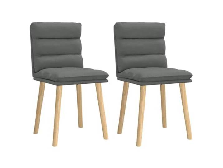 HEFZGDB 2 Stück Esszimmerstühle Dunkelgrau Stoff Ergonomische Esszimmerstühle mit Massivholzgestell und Polsterung für Wohnzimmer und Essbereich, Bequeme Sitzgelegenheit