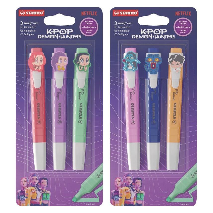 Stabilo Textmarker swing cool Pastel Blister K-pop Demon Hunters Limited Edition (3x) (102750321)