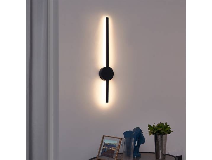 Applique murale moderne noire 60cm LED incluse - Clockwise